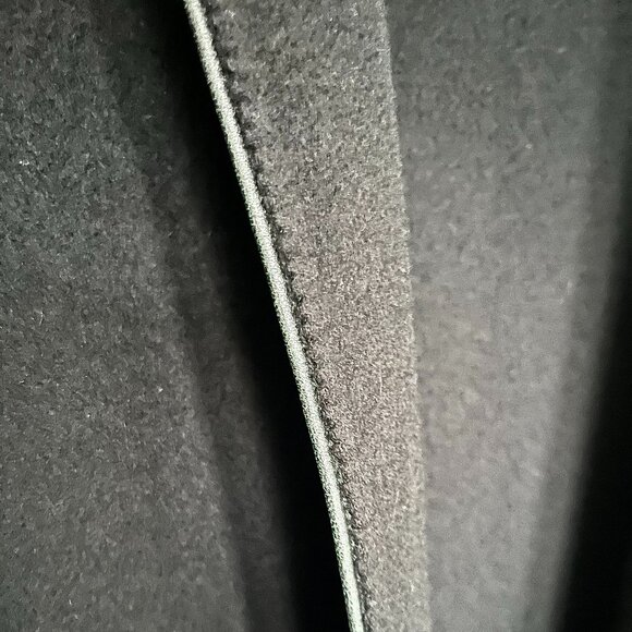 Agnona 100% Black Cashmere Leather Trim Double-Faced Jacket - Picture 3 of 6